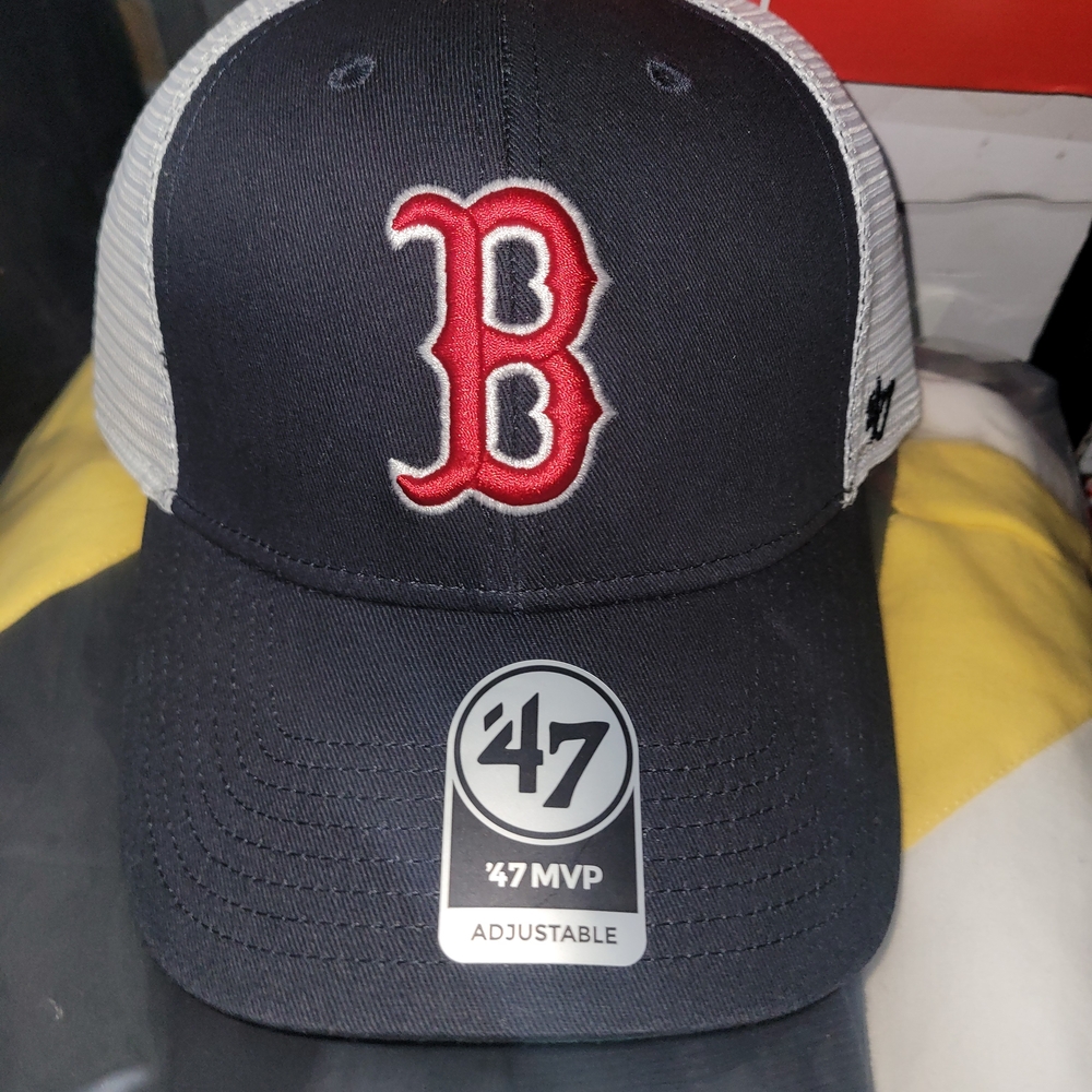 Boston Red Sox '47 MVP Mesh Back Cap - Navy & White with Red Logo